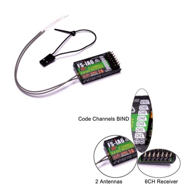 Drone Racing Antenna - Flysky FS-IA6 Receptor 6CH Antena Dupla