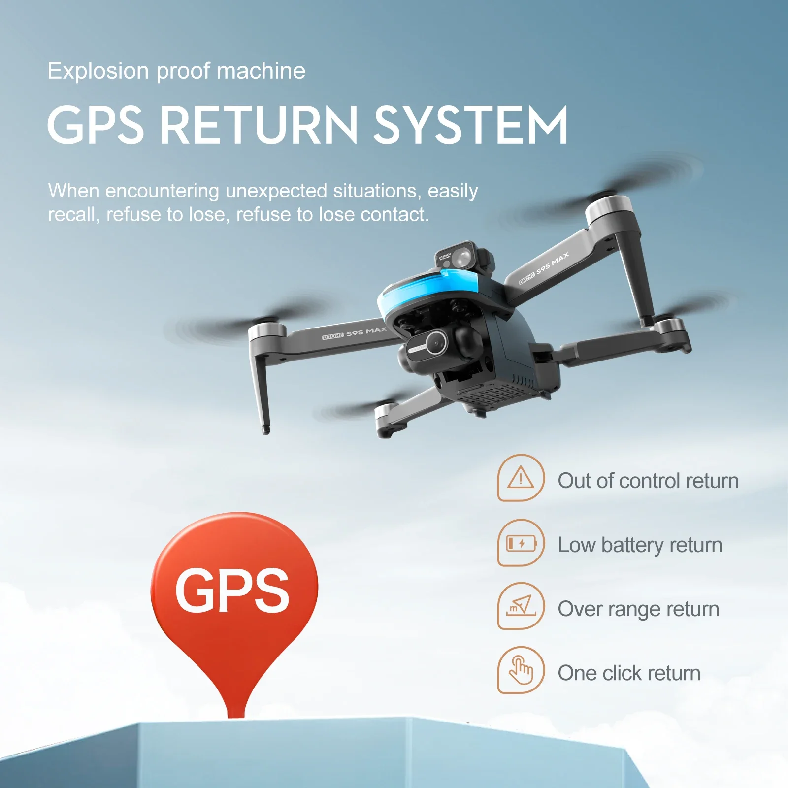 Novo s9s max mini drone 4k 2 e - Drone Racing Camera avaliação e preço